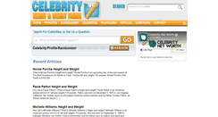 Desktop Screenshot of celebrityheightandweight.com